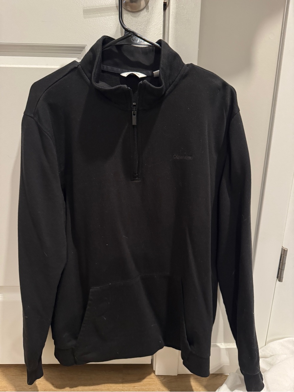 Calvin Klein Men's Black Half-Zip Pullover Sweater Large